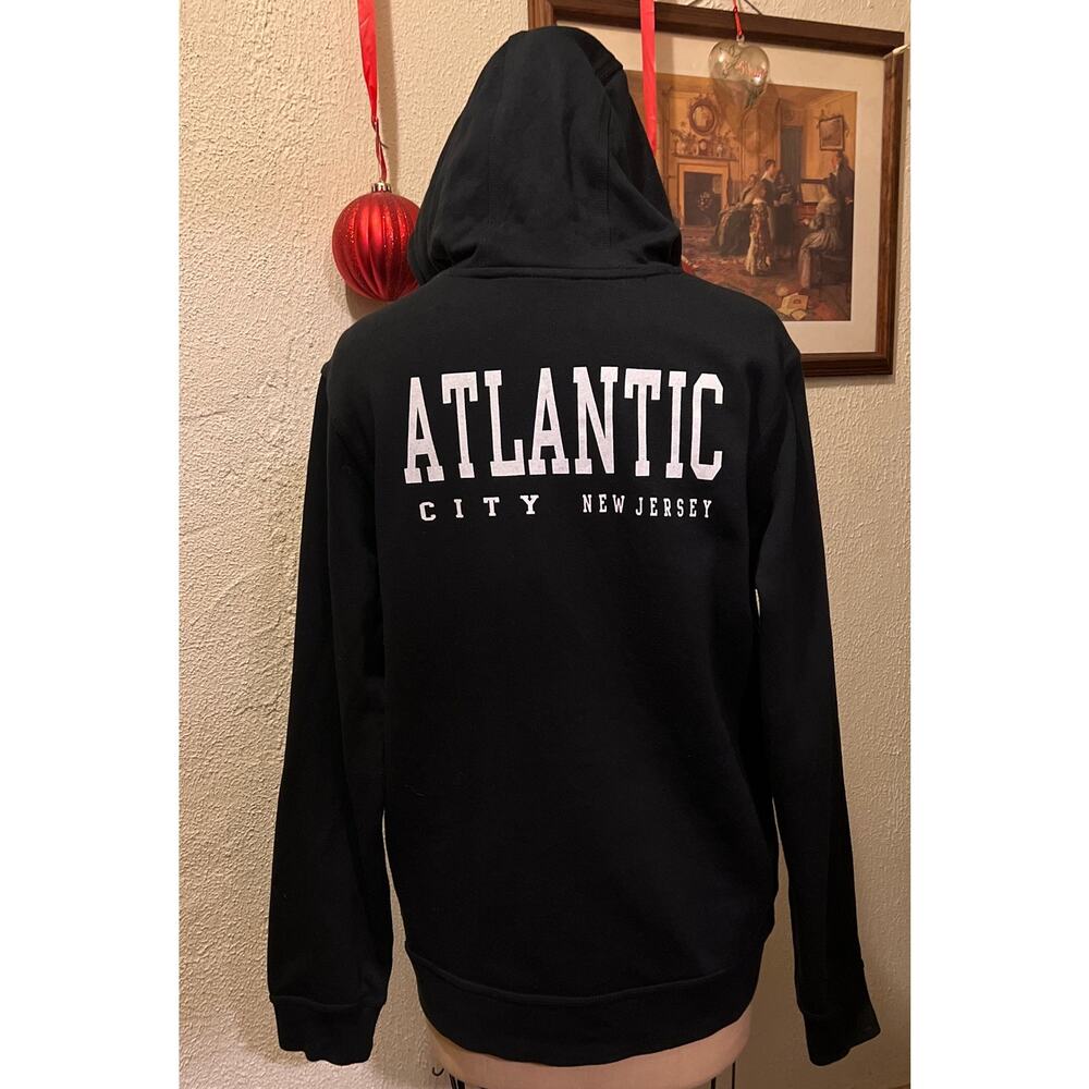 Atlantic City New Jersey Black Pullover Sweatshirt Hoodie Unisex Size S - Picture 2 of 9